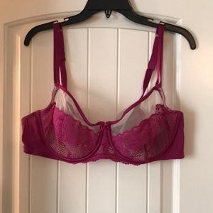Cacique purple and sheer bra